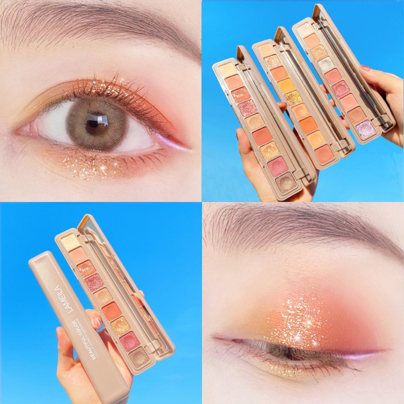 Bảng Phấn Mắt 9 Màu Ánh Kim Lấp Lánh Chống Thấm Nước
