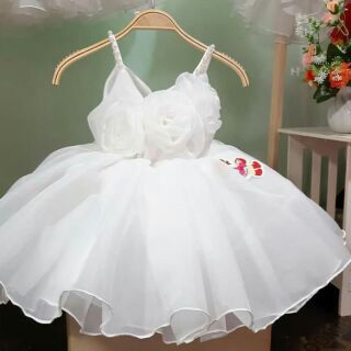 Đầm công chúa 3 bông trắng