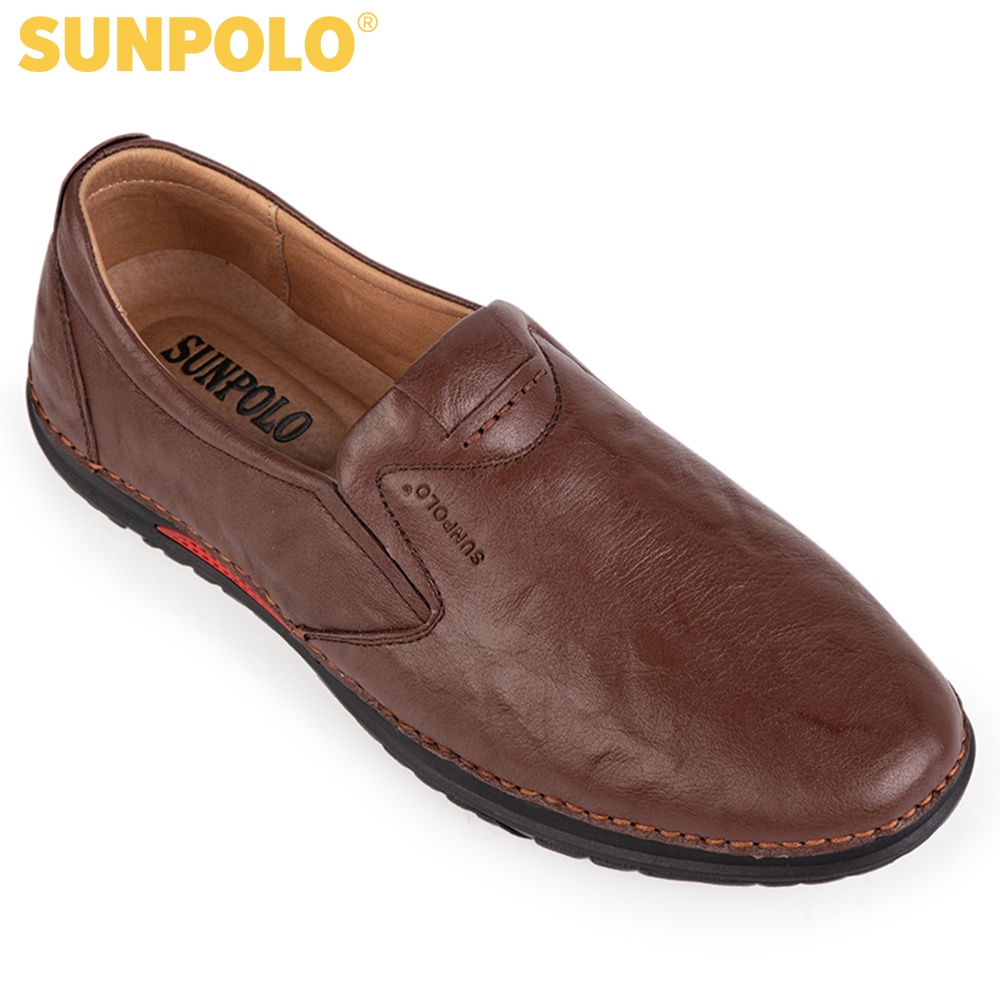 Giày Mọi Nam Da Bò SUNPOLO Nâu - CS5026