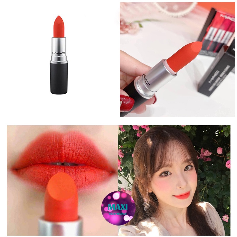 Son MAC Powder Kiss Màu 303 - Màu Đỏ Cam