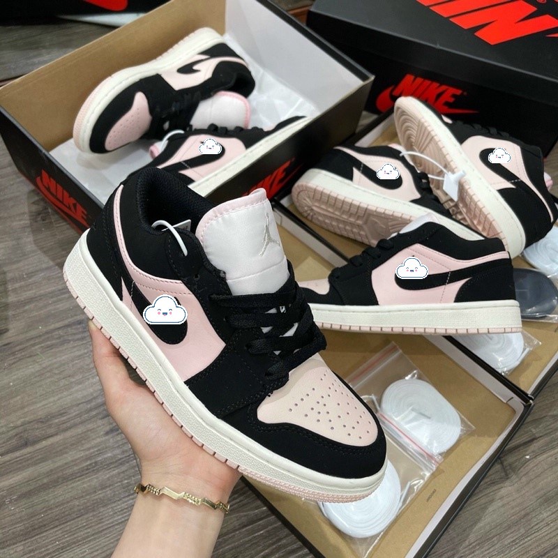 Giày Jordan high low màu hồng cổ cao cổ thấp, Giày sneaker nữ độn đế nâng chiều cao nam nữ hót trend 2020