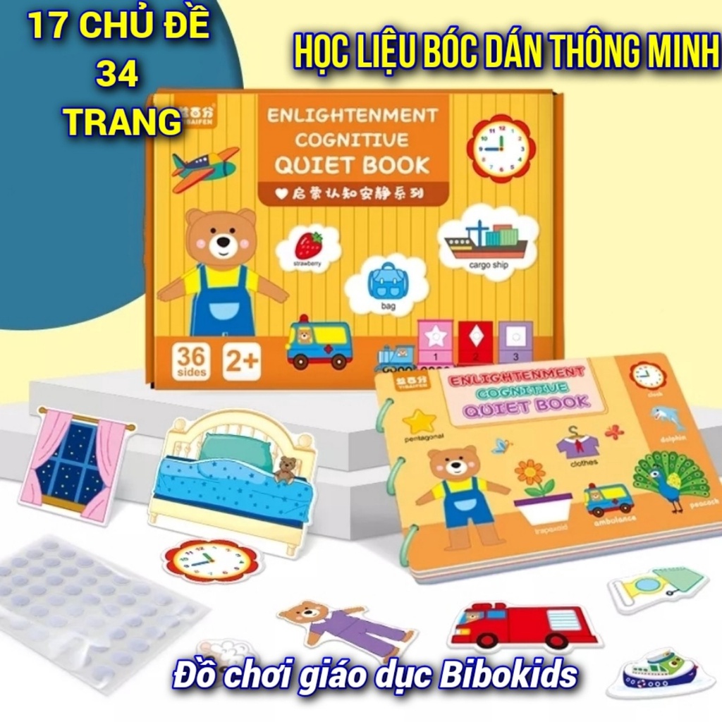 Học liệu bóc dán montessori thông minh 17 chủ đề cho bé vừa học vừa chơi