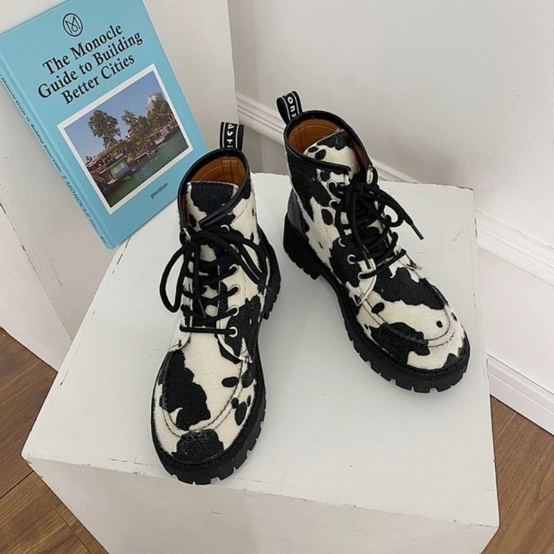 (HÀNG CÓ SẴN - GIAO NGAY) Boots ulzzang B66 bò sữa đế cao 3.5cm | BigBuy360 - bigbuy360.vn