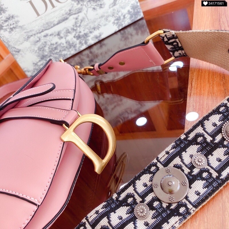 Túi xách Dior saddle màu hồng size 25cm