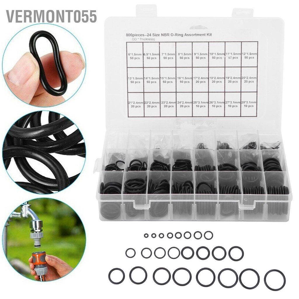 Vermont055 800 cái O-Ring Loại Vòng đệm cao su Nitrile Gioăng cho Máy công cụ Ô tô móc nông nghiệp