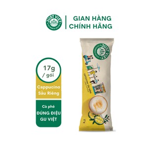 Cà Phê Cappuccino Sầu Riêng Just Viet (Stick)- Đúng Điệu Gu Việt - Sánh Đậm Tự Nhiên - 17g
