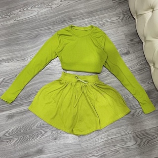 set quần xoè áo dài tay dễ phối đồ