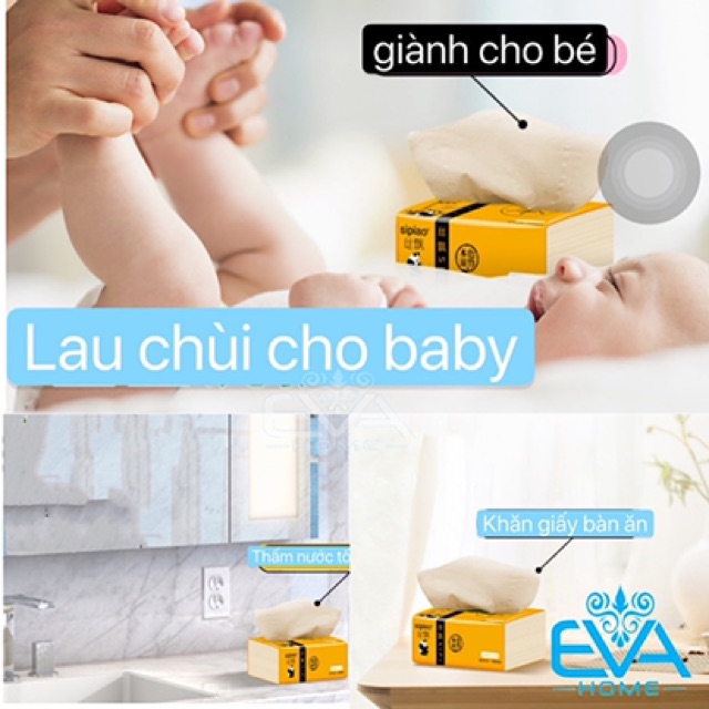 Thùng 30 Gói Giấy Ăn Gấu Trúc Dai Mịn Sipiao Gói 300 Tờ