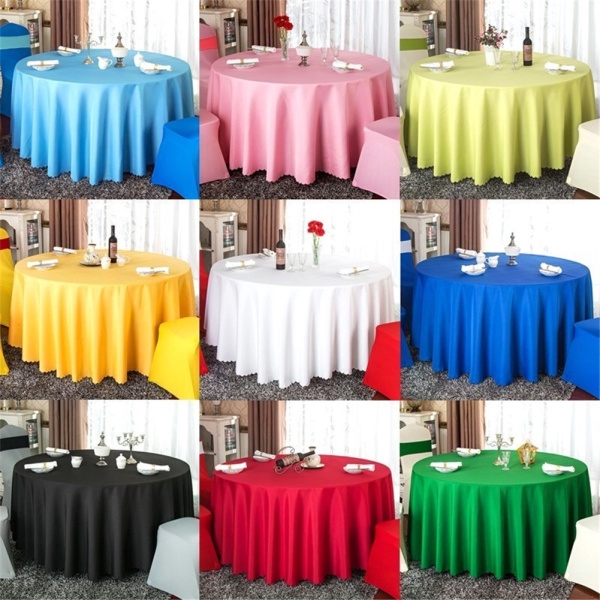 Khăn trải bàn tròn 140cm màu trơn bằng satin cho nhà hàng / đám cưới / tiệc