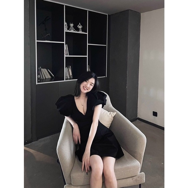 ĐẦM CỔ V TAY PHỒNG BIGSIZE 55-90KG ( Bèo Béo Bigsize)