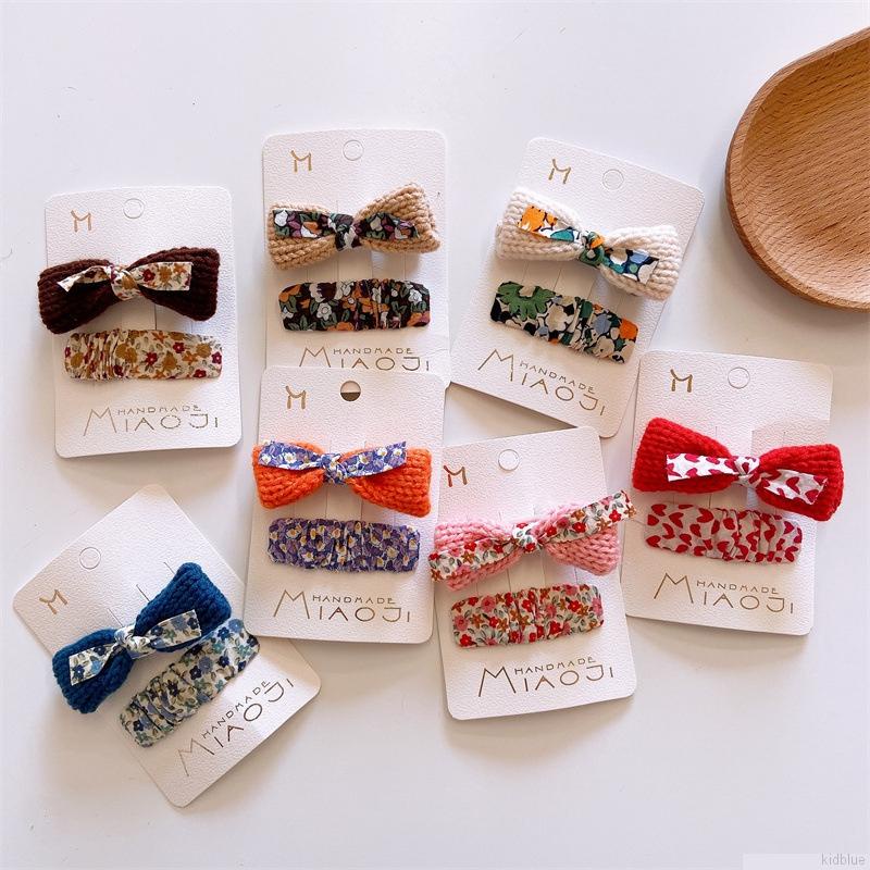 Set 2 kẹp tóc len dễ thương cho bé gái