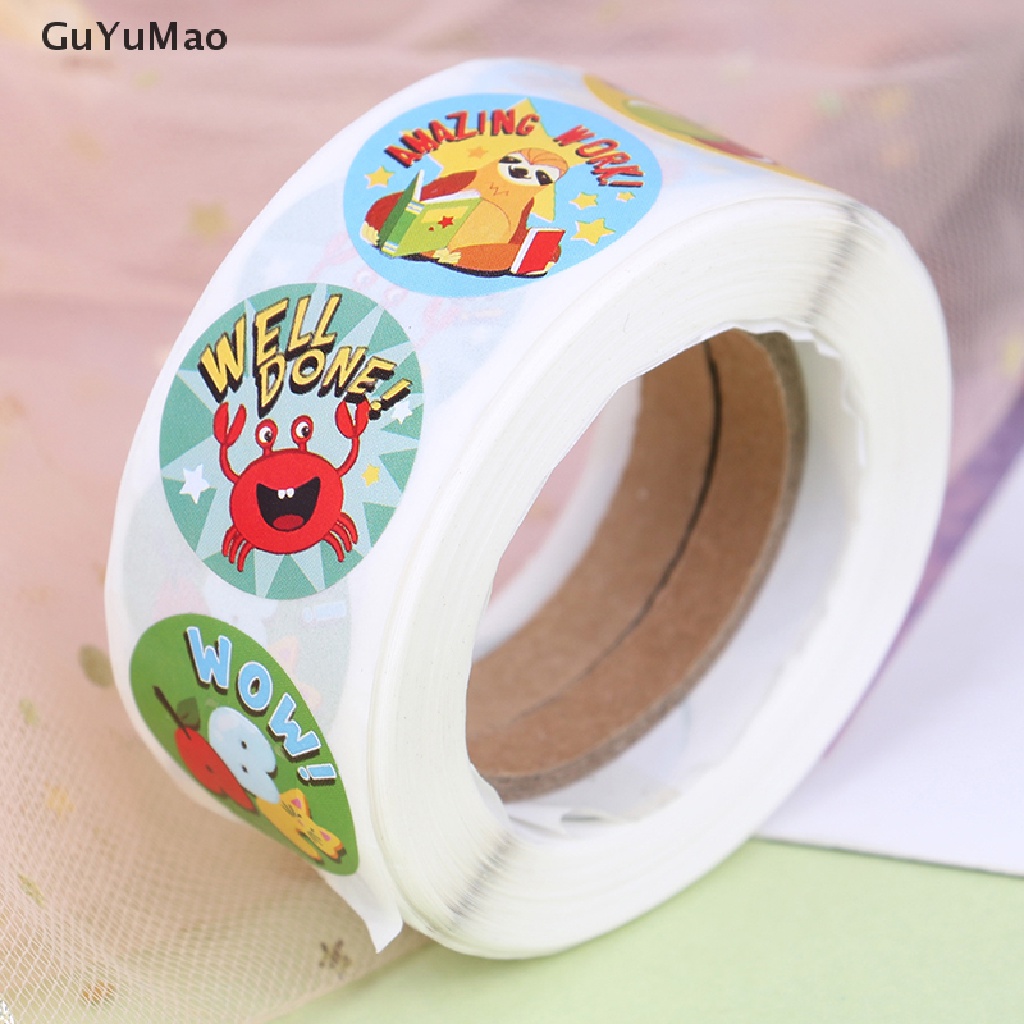 Cuộn 500 Miếng Dán Khen Thưởng Hình Động Vật Dễ Thương Cho Bé