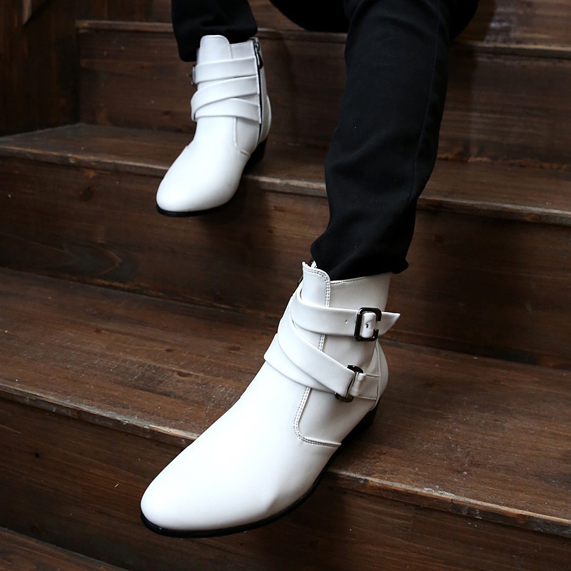 Giày bốt da cổ cao thời trang cho nam