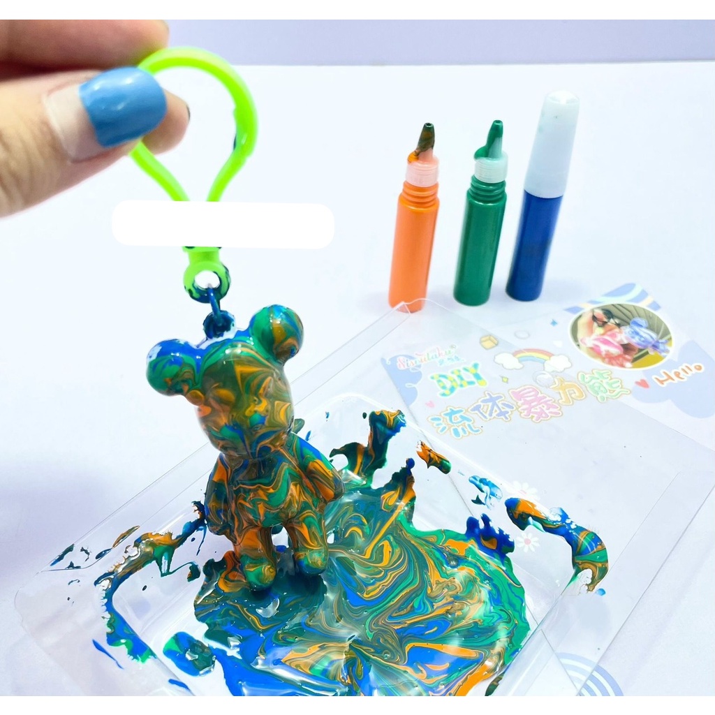 Bộ đồ chơi DIY làm móc khóa Bearrick tô màu nước