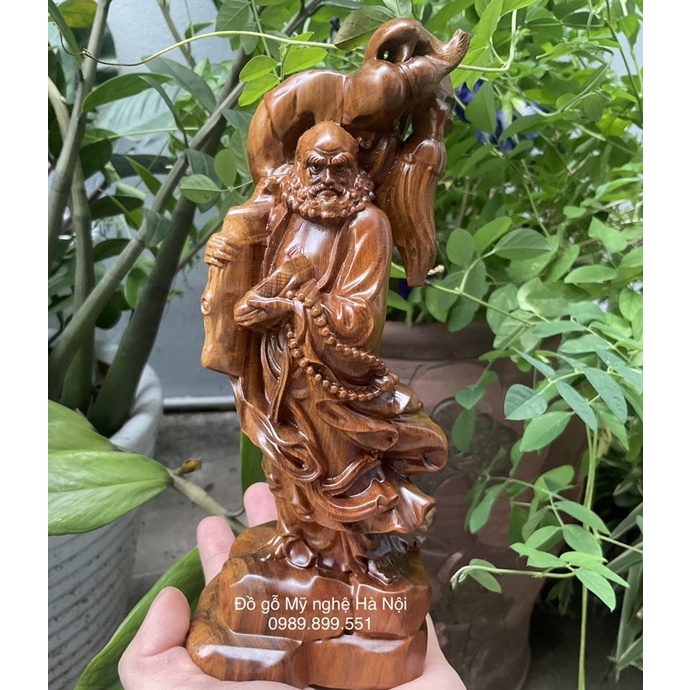 Tượng đạt ma sư tổ gỗ bách thơm cao 20 cm