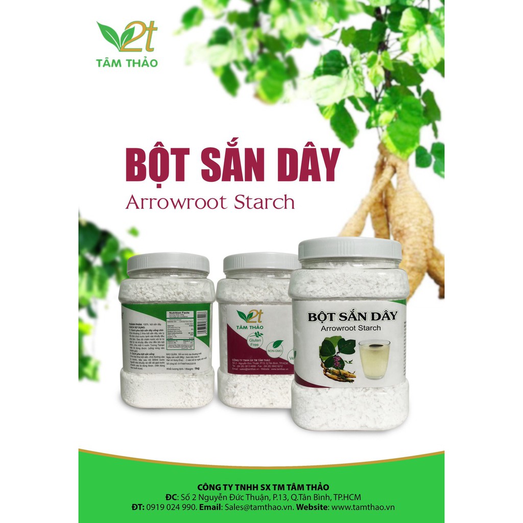 BỘT SẮN DÂY NGUYÊN CHẤT 500gr - LÁ TÍA TÔ