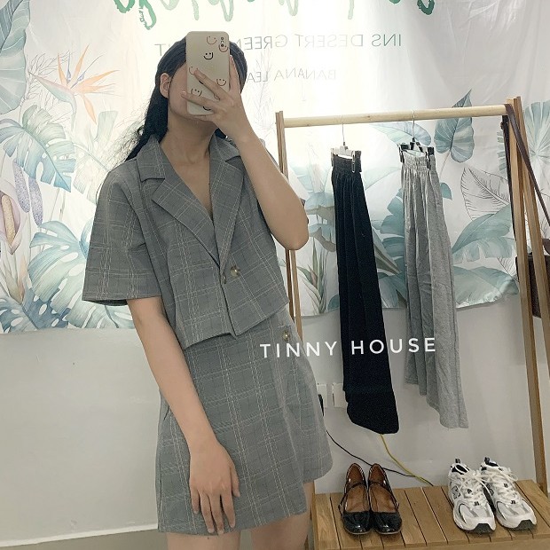 Set áo vest croptop mix chân váy siêu xinh (Ảnh thật) | BigBuy360 - bigbuy360.vn