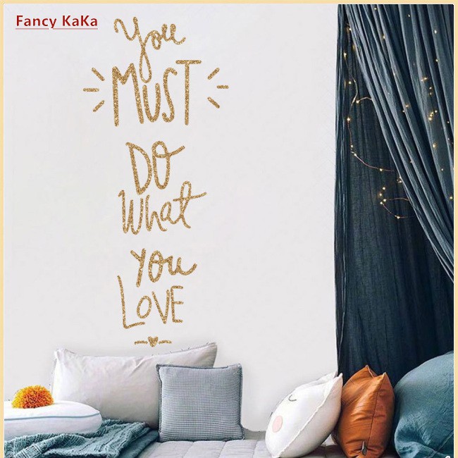 letter bedroom Hàng Có Sẵn Giấy Dán Tường Chữ "What You Love"