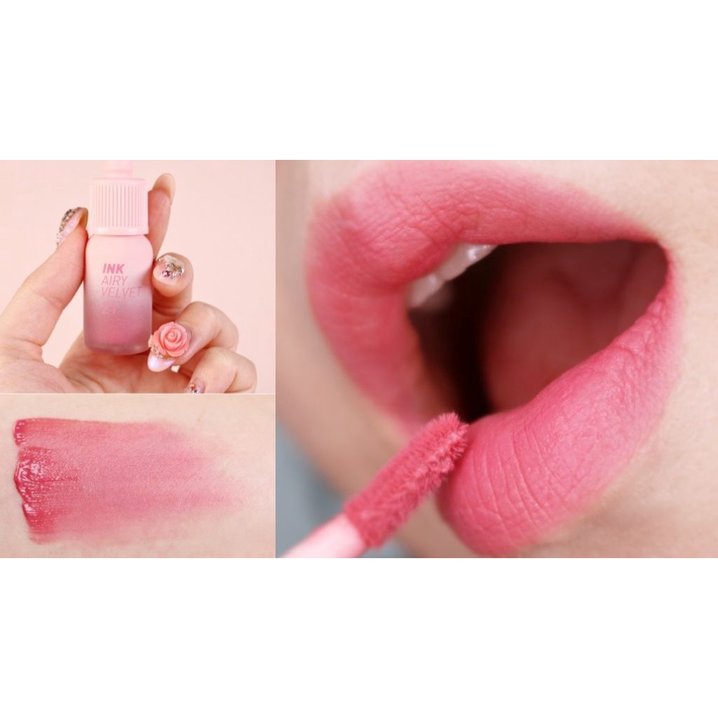 Son Ink  Airy 21 Fluffy Peach Hồng Tím Nhẹ Kem Lì Peripera Ink Airy Velvet Lip Tint Mới Nhất 4ML