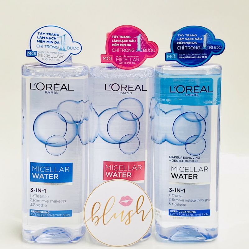 Nước tẩy trang Loreal L'Oreal Paris 3-in-1 Micellar Water 400ml