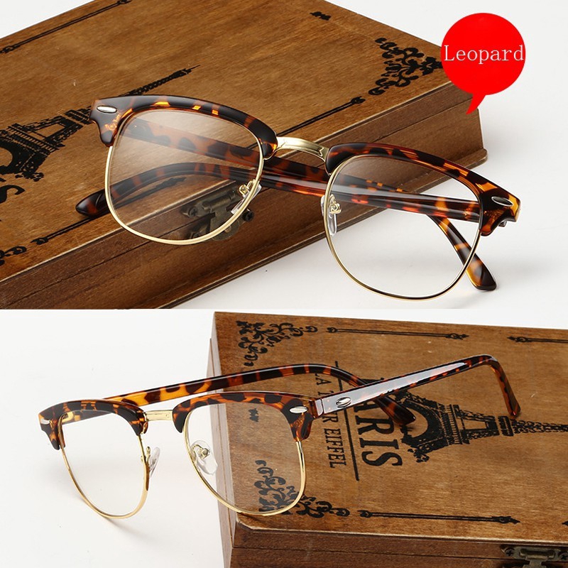 Clubmaster Vintage Men Women Eyeglass Glasses Round Spectacles Clear Lens 3016