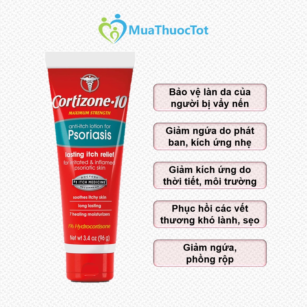 Kem Mỡ Giảm Ngứa Cho Người Bị Vẩy Nến Cortizone 10 Psoriasis 96g