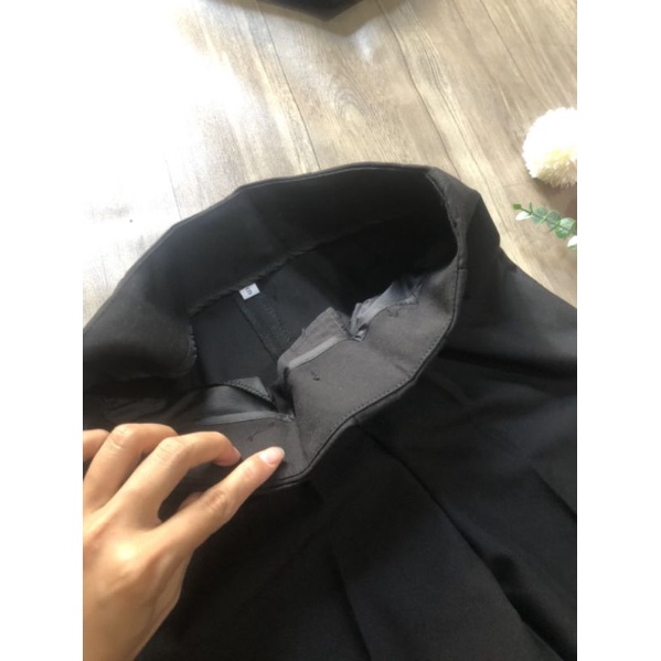 Quần Baggy Nữ Vạt Chéo Khóa Sườn Chất Vải Tuytsi Cao Cấp