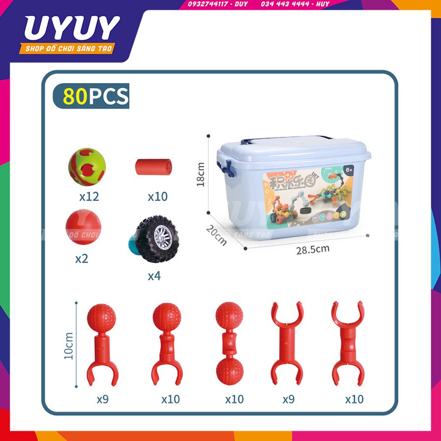 Bộ Lắp Ghép Khớp Xoay Sáng Tạo ⭐ Freeship extra ⭐ đẹp, chắc chắn giúp bé tăng khả năng tư duy, tưởng tượng và sáng tạo