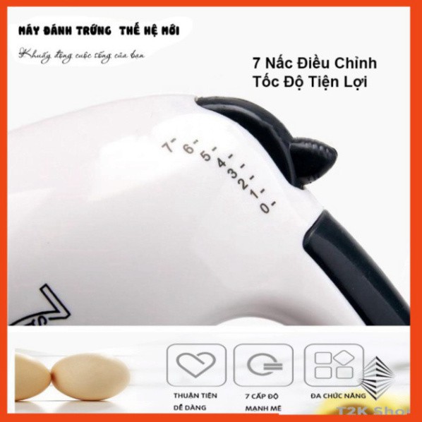 Máy Đánh Trứng Cầm Tay 7 Tốc Độ Công Suất 180W HOT, Cây đánh trứng mini chính hãng BẢO HÀNH 12 tháng HOT