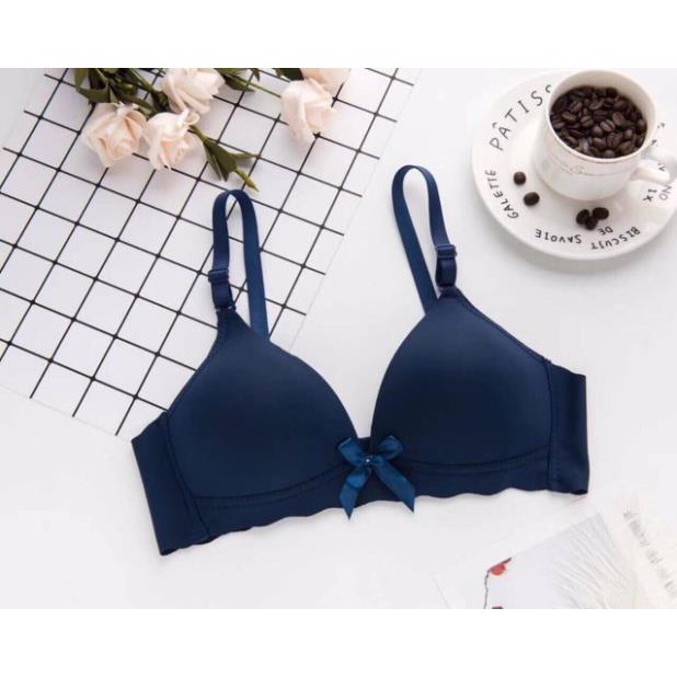Áo Lót Đính Nơ Không Gọng Đệm Mỏng Viền Sóng Cực Xinh 6690