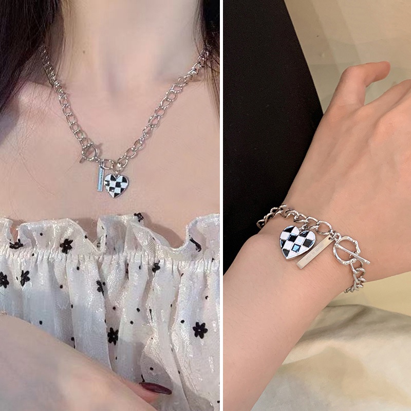 2 Cái / Bộ Dây Chuyền Và Vòng Tay Hàn Quốc Ngọc Trai Choker Trái Tim Mặt Dây Chuyền Bướm Phụ Kiện Trang Sức Thời Trang Cho Phụ Nữ