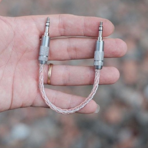 Cáp Aux 2 đầu 3.5mm dài 10cm dây đan 8x.