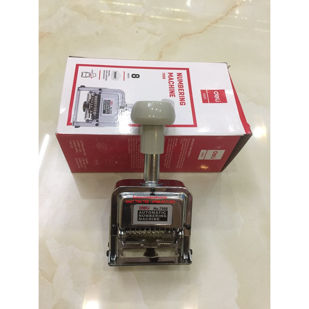 DẤU NHẢY TỰ ĐỘNG 8 SỐ DELI 7508 MÁY ĐÓNG SỐ NHẢY (Hàng chính hãng)