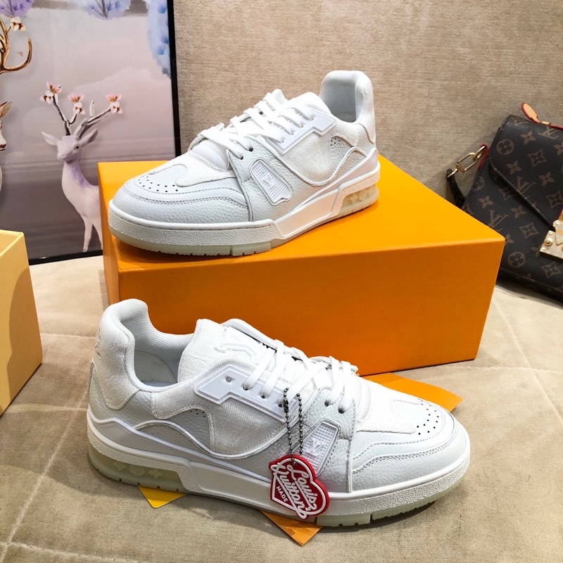 Giày thể thao unisex da thật cao cấp thương hiệu LOuis Vuitton LV