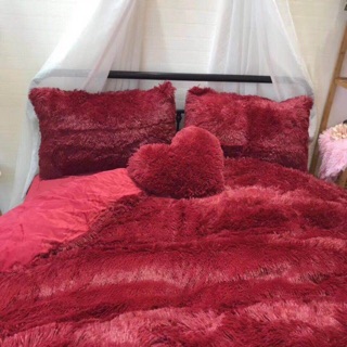 Set chăn ga nỉ nhung lông dài