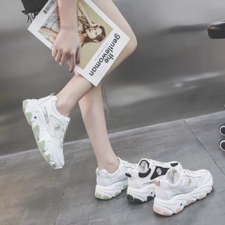 (Video Thật + kiểm Hàng) Giày nữ sneaker hoa cúc chữ