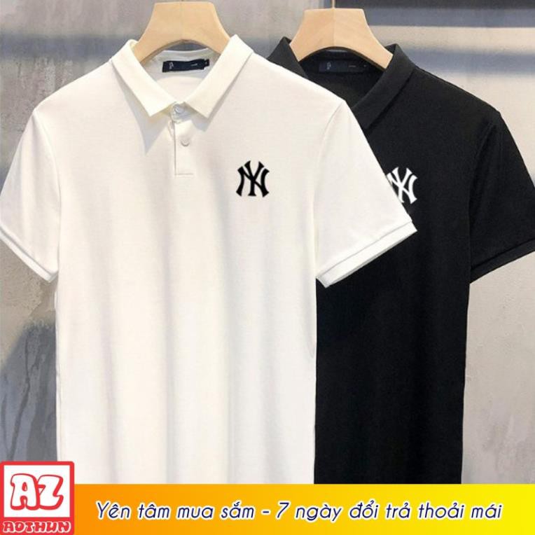 Áo thun Nam Nữ Cổ trụ Polo in logo NY đẹp - Vải thun Cá sấu M2492 💥