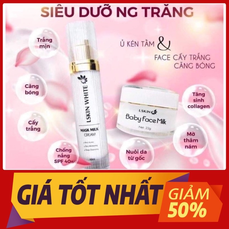 Combo dưỡng trắng ❤️𝐂𝐎𝐌𝐁𝐎 𝐑𝐄̉ 𝐍𝐇𝐀̂́𝐓👄Combo ủ trắng kén tằm-baby face milk-ủ trắng mặt | BigBuy360 - bigbuy360.vn