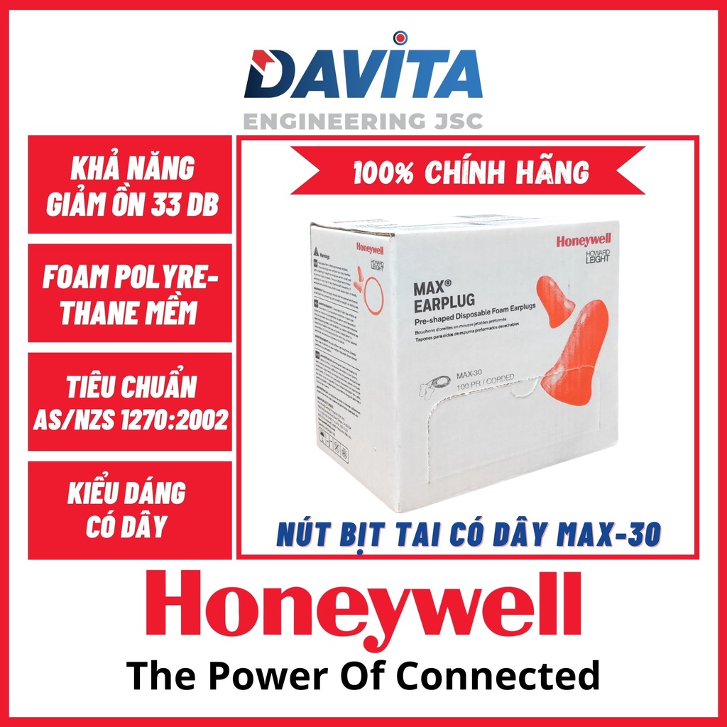 Nút Bịt Tai Chống Ồn Có Dây Honeywell MAX-30