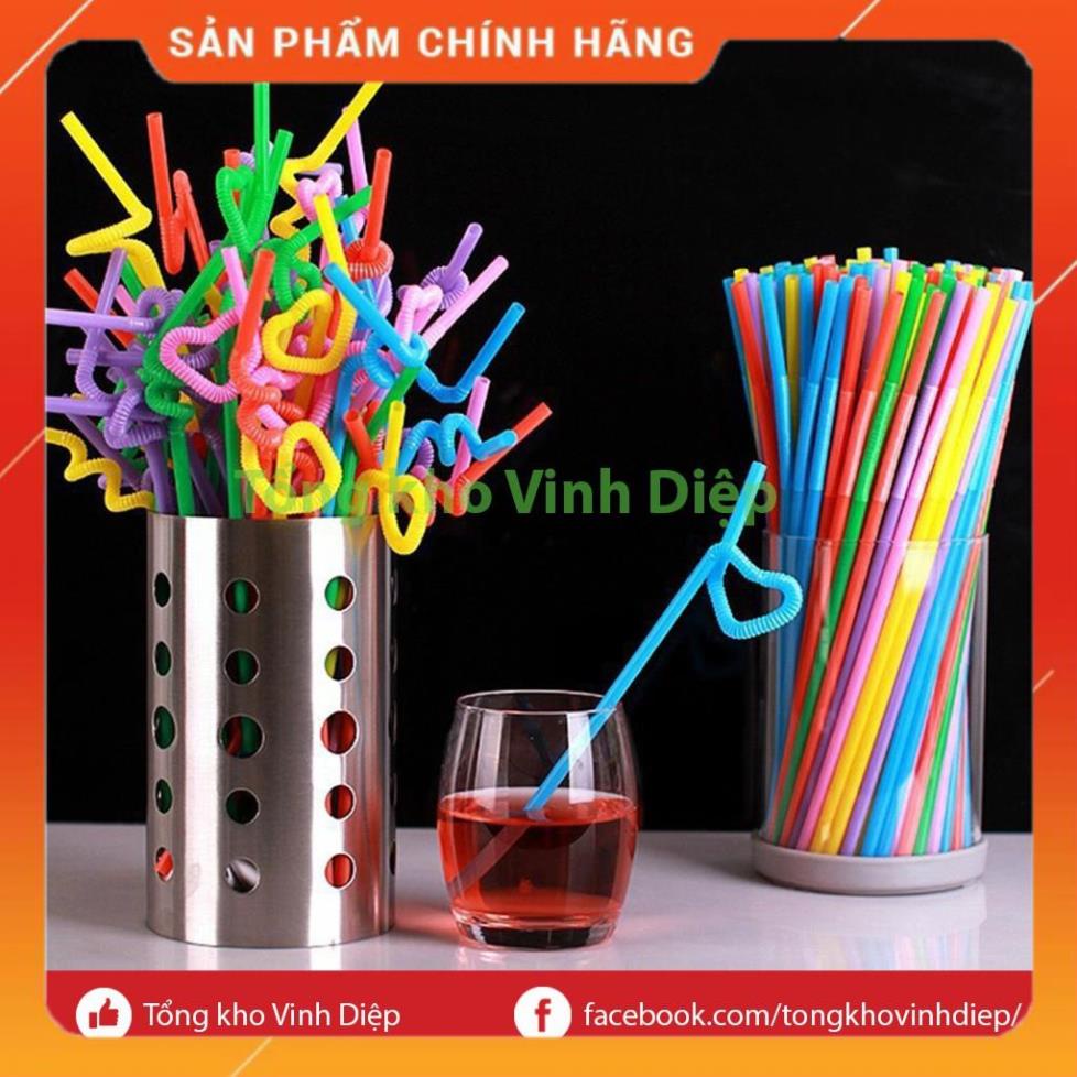 Combo 1 túi ~80 ống hút xoắn nghệ thuật nhiều màu loại đẹp