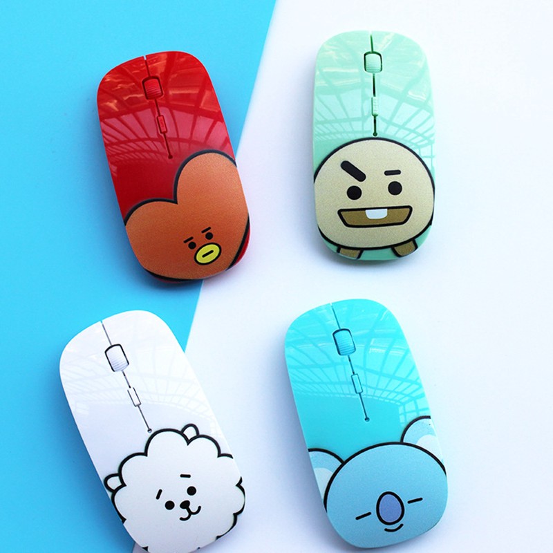 Chuột máy tính không dây họa tiết linh vật BT21 cho người hâm mộ nhóm BTS6/4