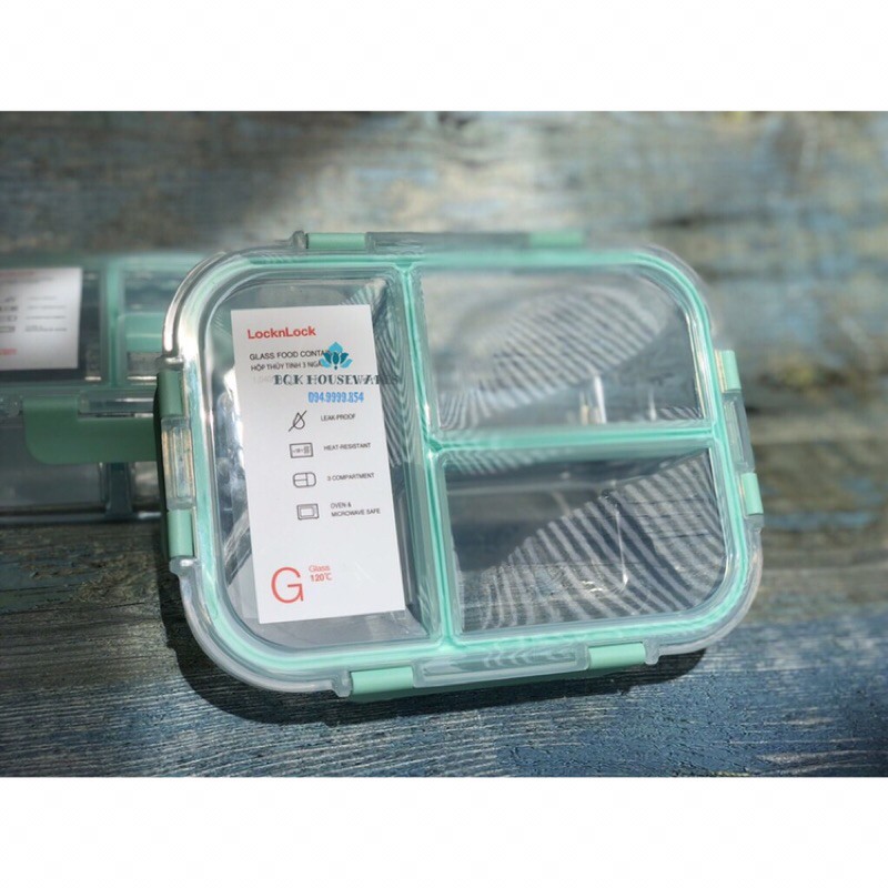 Hộp thủy tinh chia 2 ngăn, 3 ngăn chịu nhiệt Lock&Lock Glass Food Container LLG456 [600ML] LLG457 [860ML] LLG458 [1040ML | BigBuy360 - bigbuy360.vn