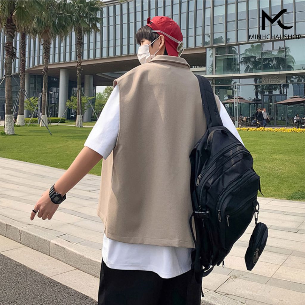 Áo Gile Nam Nữ Sanminhchau Áo Gile Vest Form Rộng Dáng Unisex Phong Cách Hip Hop Glx 01