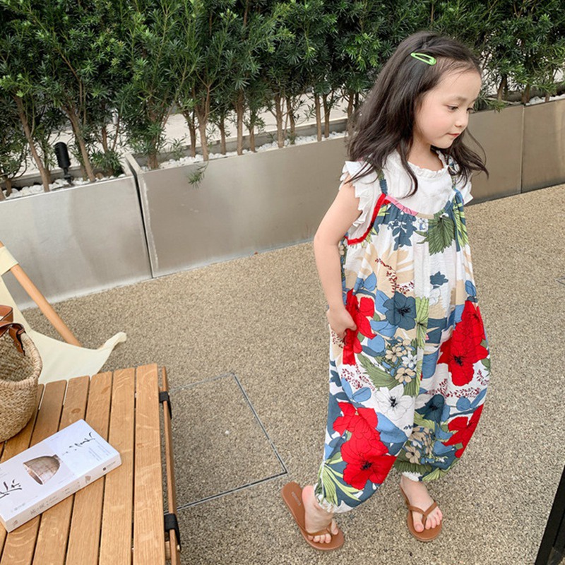 Jumpsuit Hai Dây Thời Trang Hàn Quốc Đáng Yêu Cho Bé Gái