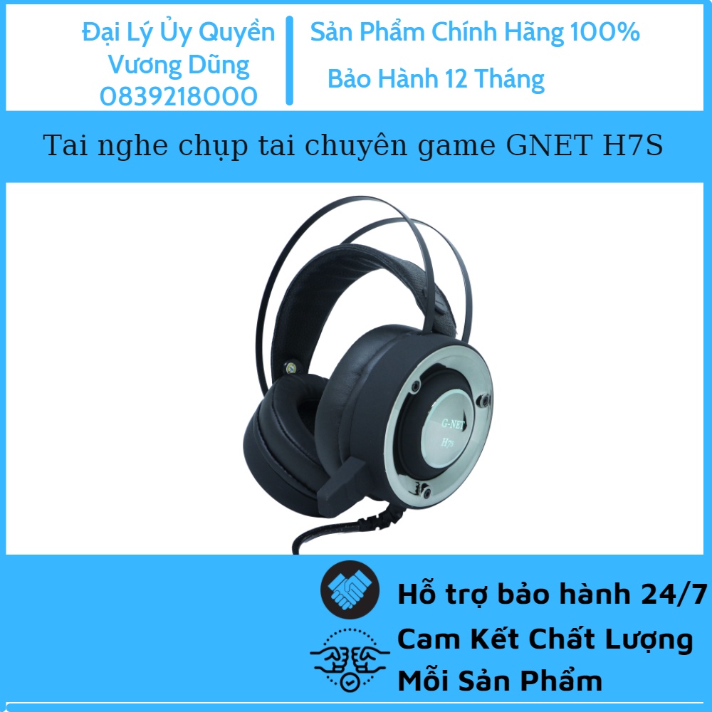 Tai nghe chụp tai chuyên game GNET H7S rung, cảm ứng, led 7 màu dành cho game thủ - Bảo hành 12 tháng