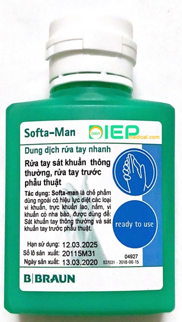 ✅ DUNG DỊCH RỬA TAY NHANH SOFTA MAN - Nước rửa tay khô SOFTA-MAN không cần nước (SOFTAMAN - BBRAUN)