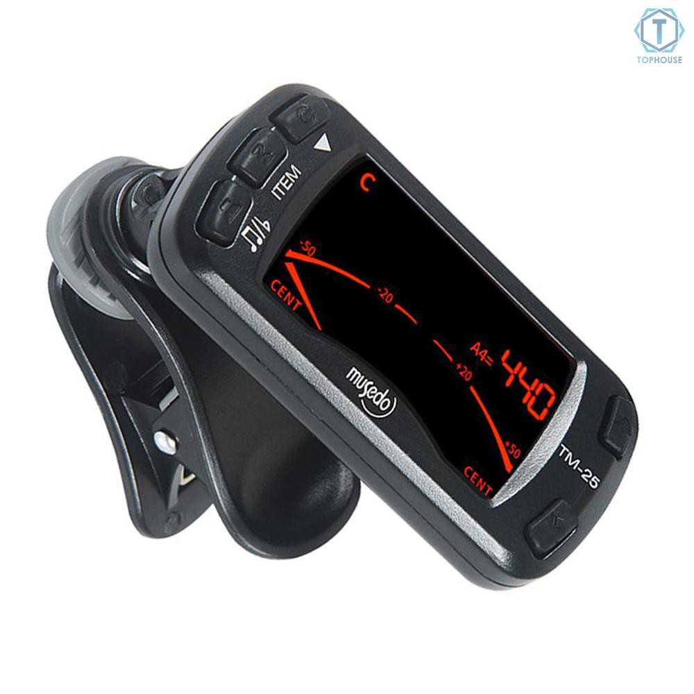 ∮ TM-25 Clip-on Electric Tuner Metronome Guitar Bass Violin Ukulele Universal Multifunction Portable Tuner