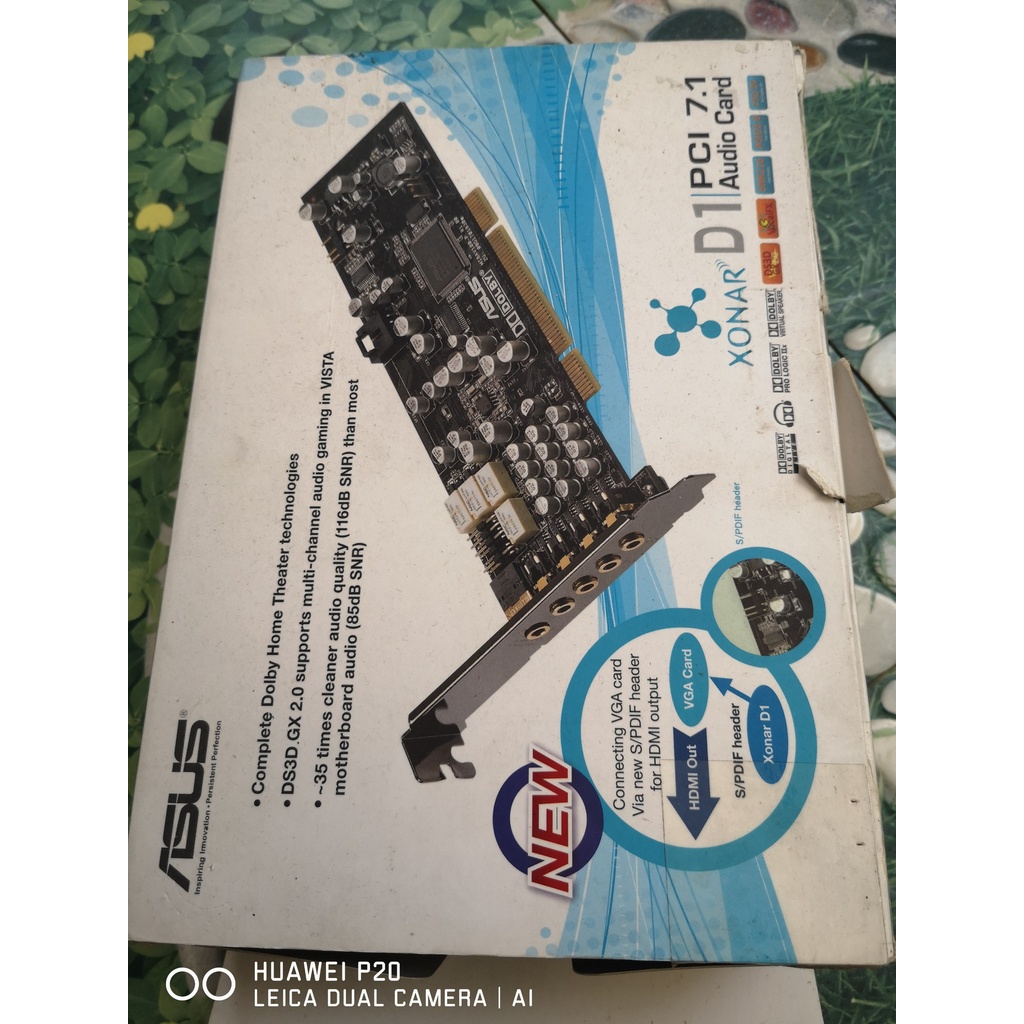 Cạc âm thanh Sound Xonar D1 DAC 122dB chính hãng nguyên hộp jack mạ vàng 24k