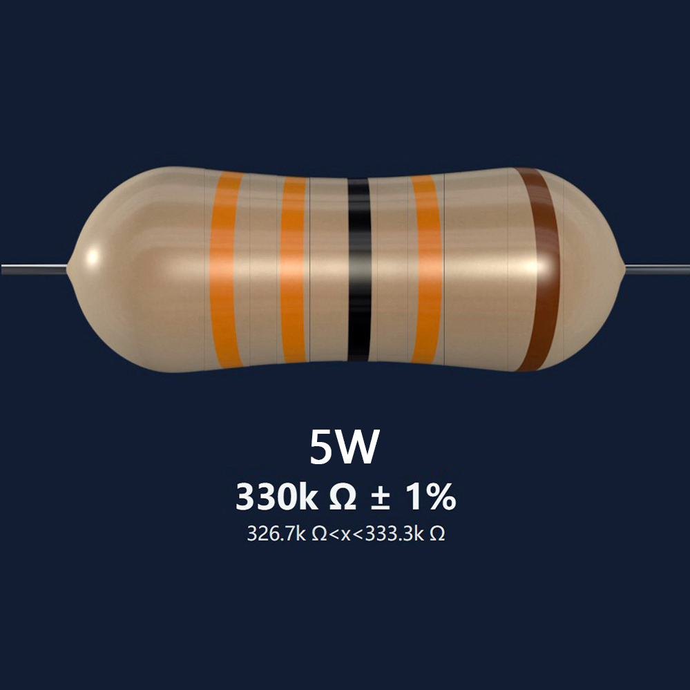 Hàng có sẵn * 5 chiếc 5W 1% 330K OHM 330KΩ điện trở màng kim loại Điện trở 5W