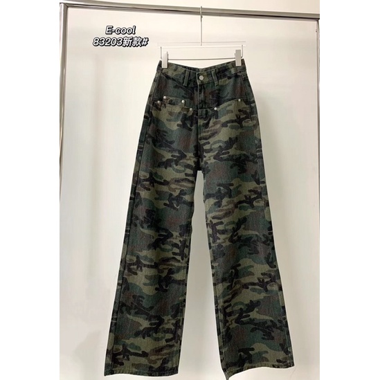 ( Ảnh thật ) 83203 Quần jean hoạ tiết rằn ri